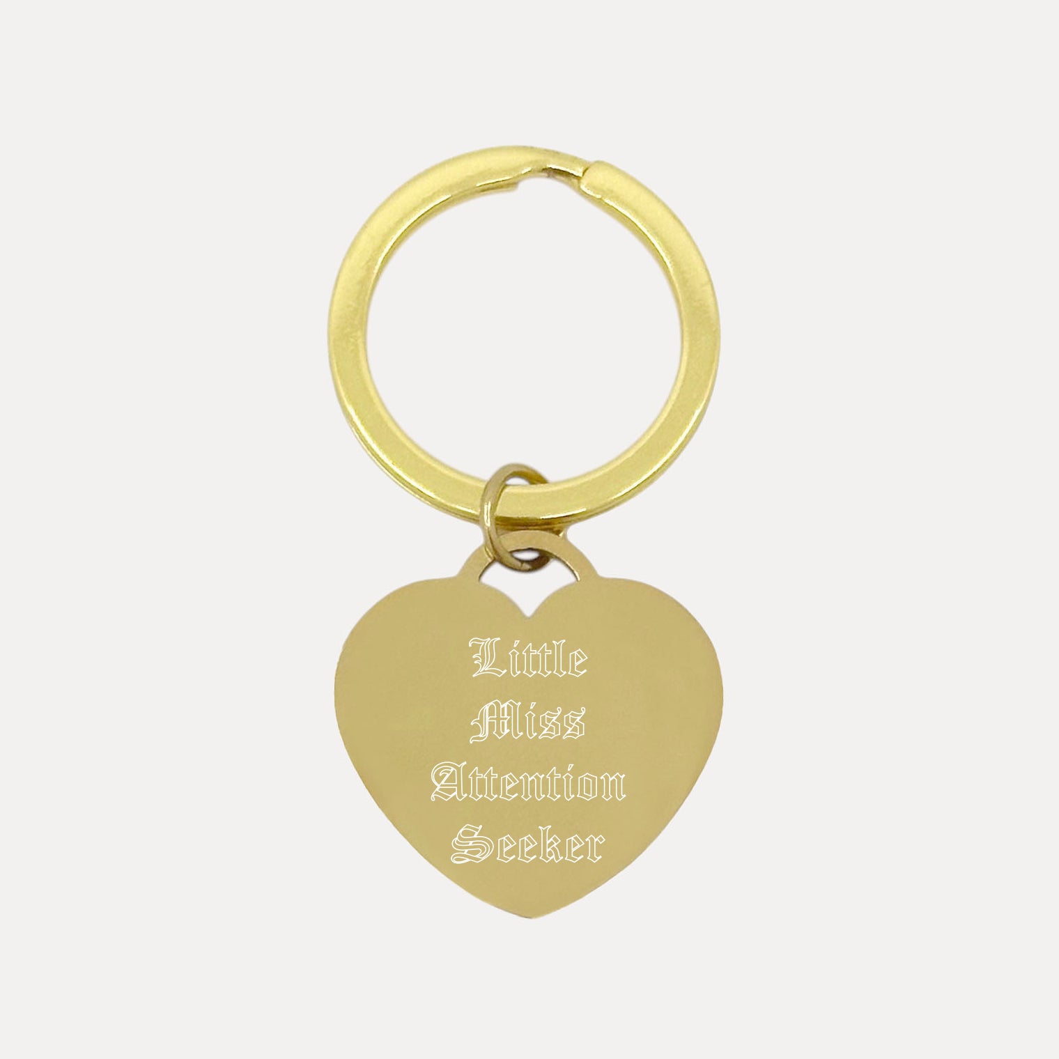 Pet Portrait Heart Keychain - Gold