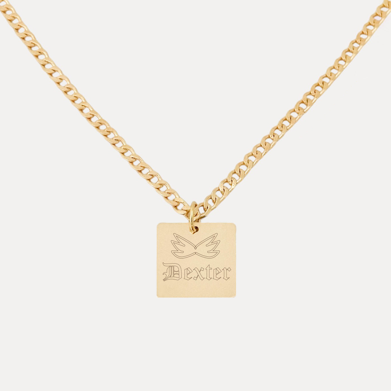 Angel Wings Name Necklace - Square