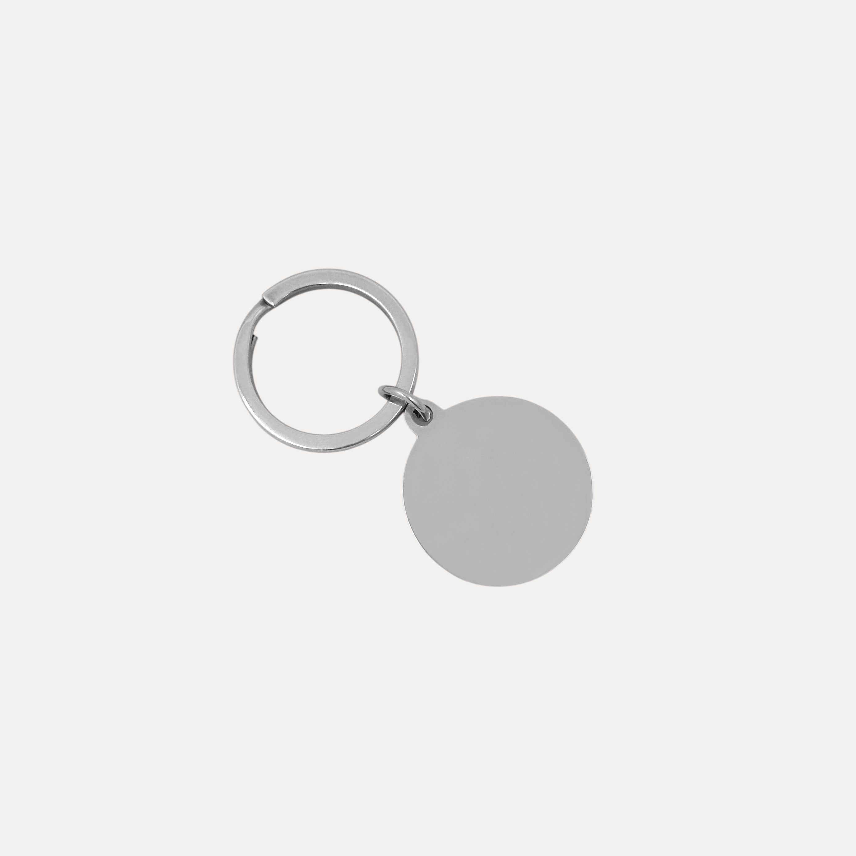 Pet Portrait Circle Keychain - Silver