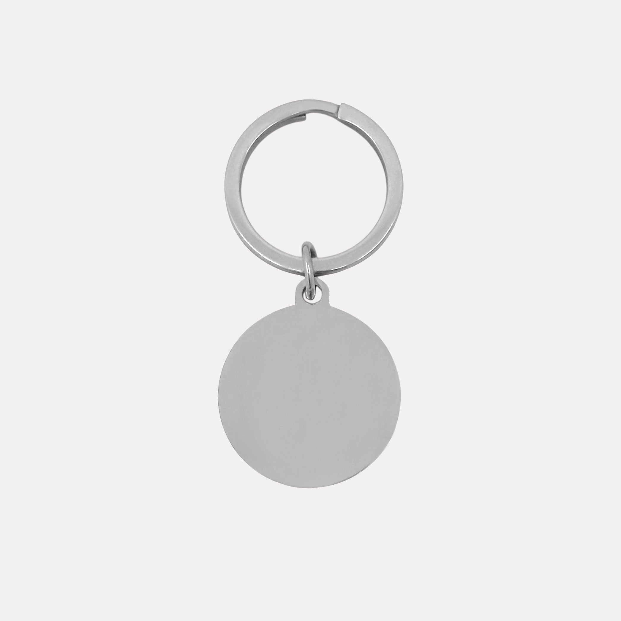 Pet Portrait Circle Keychain - Silver