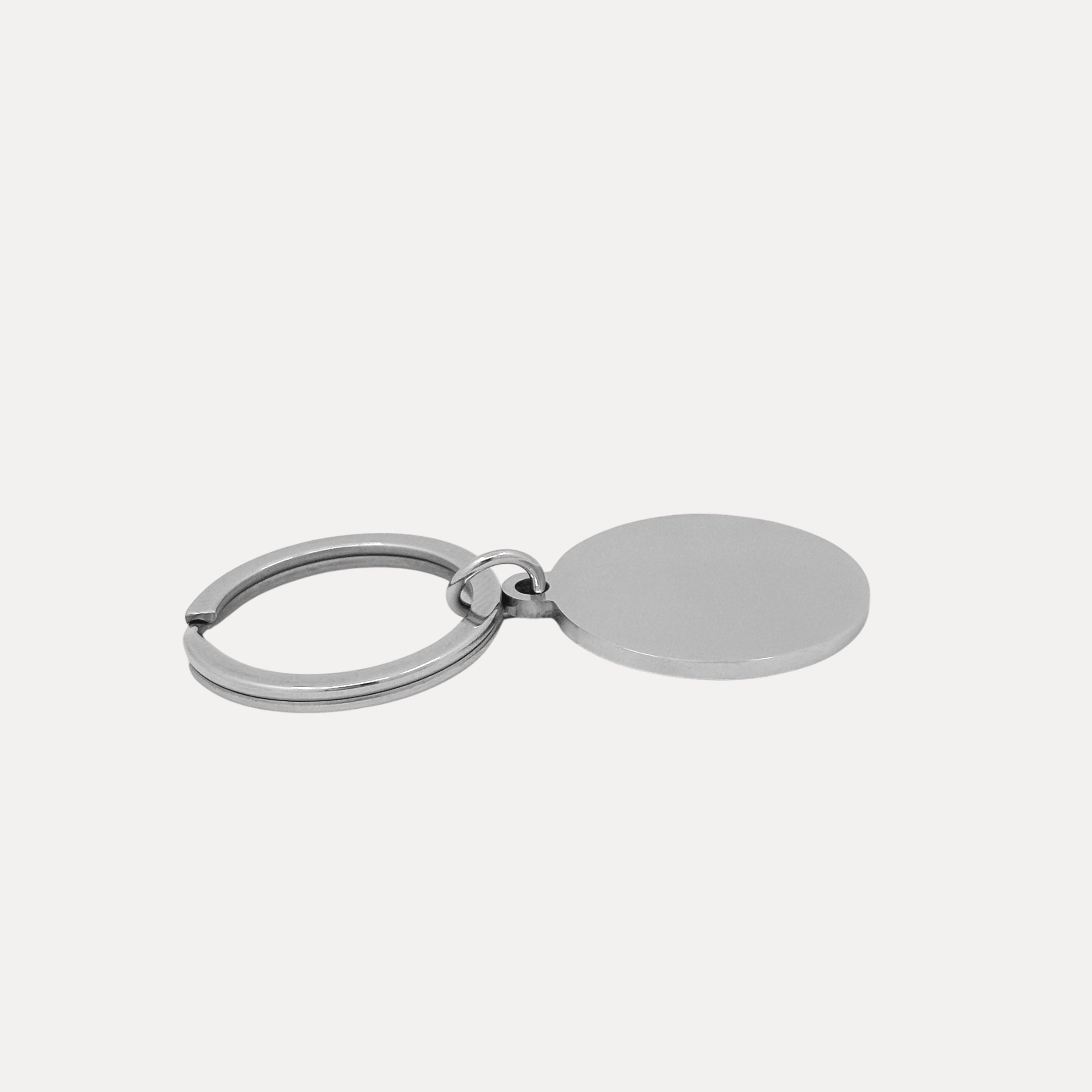 Pet Portrait Circle Keychain - Silver