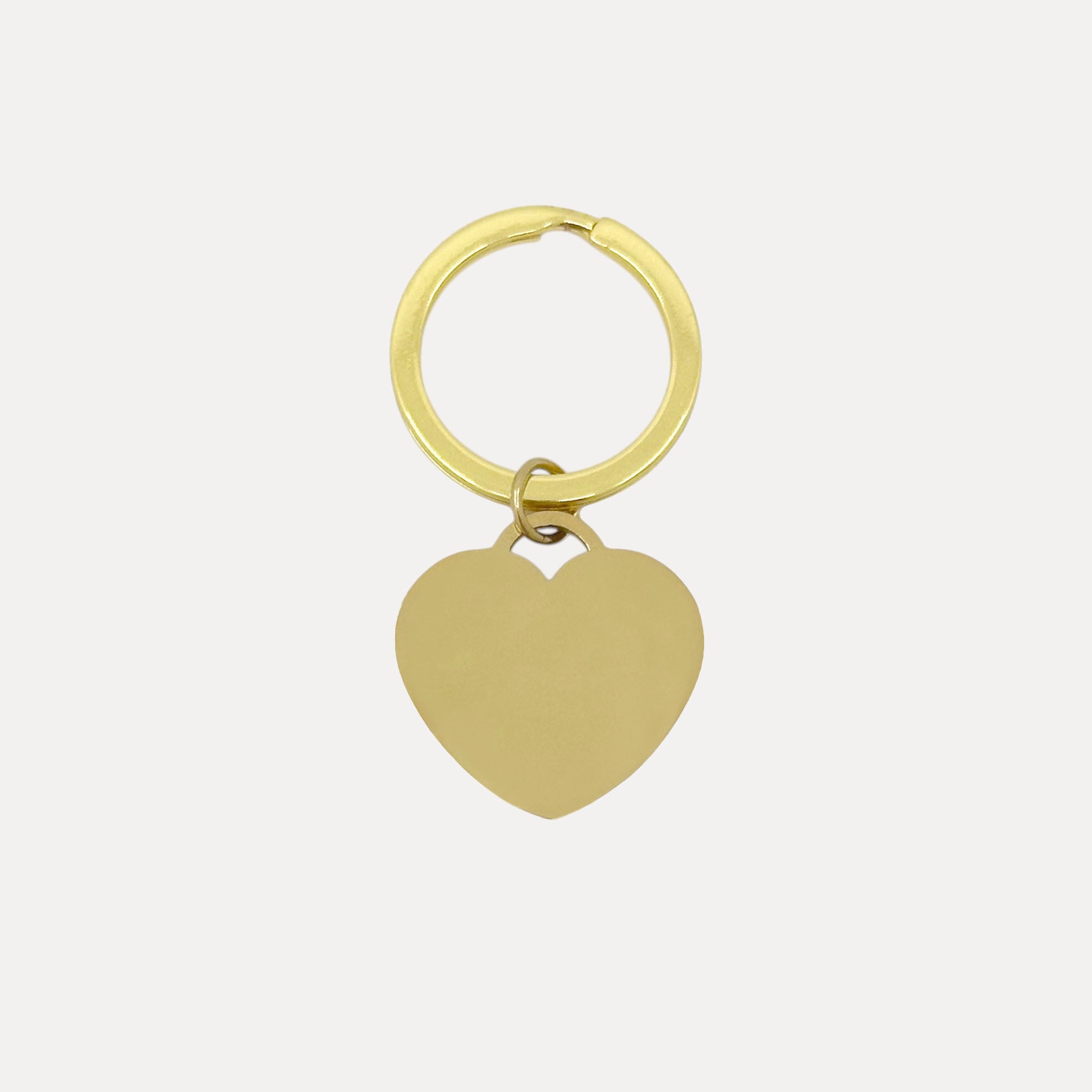 Pet Portrait Heart Keychain - Gold
