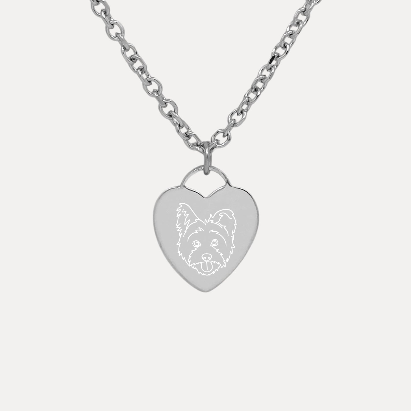 Custom Pet Portrait Heart Necklace