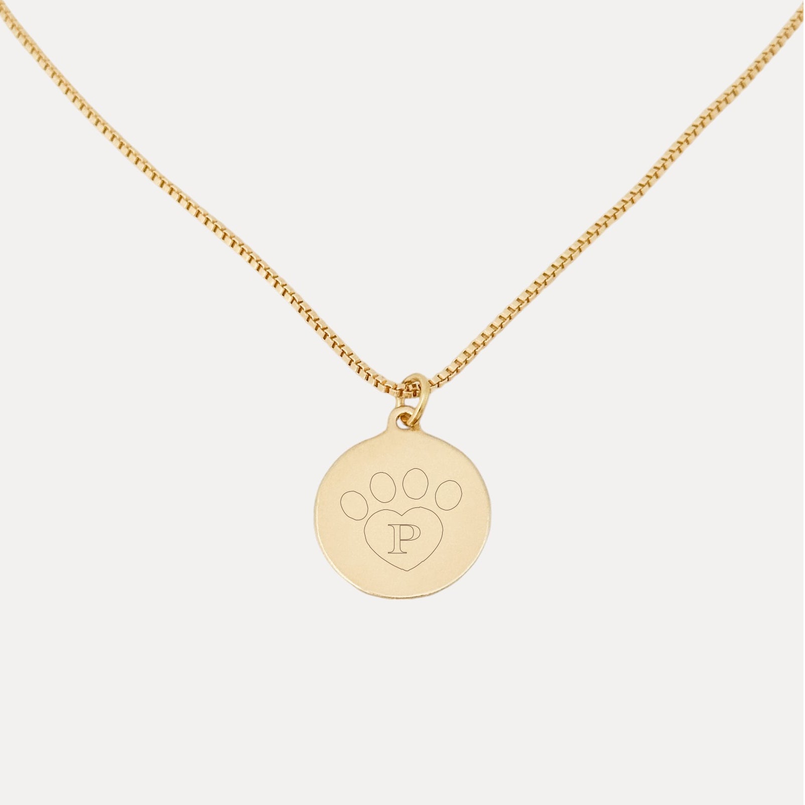 Paw Print Letter Necklace - Small