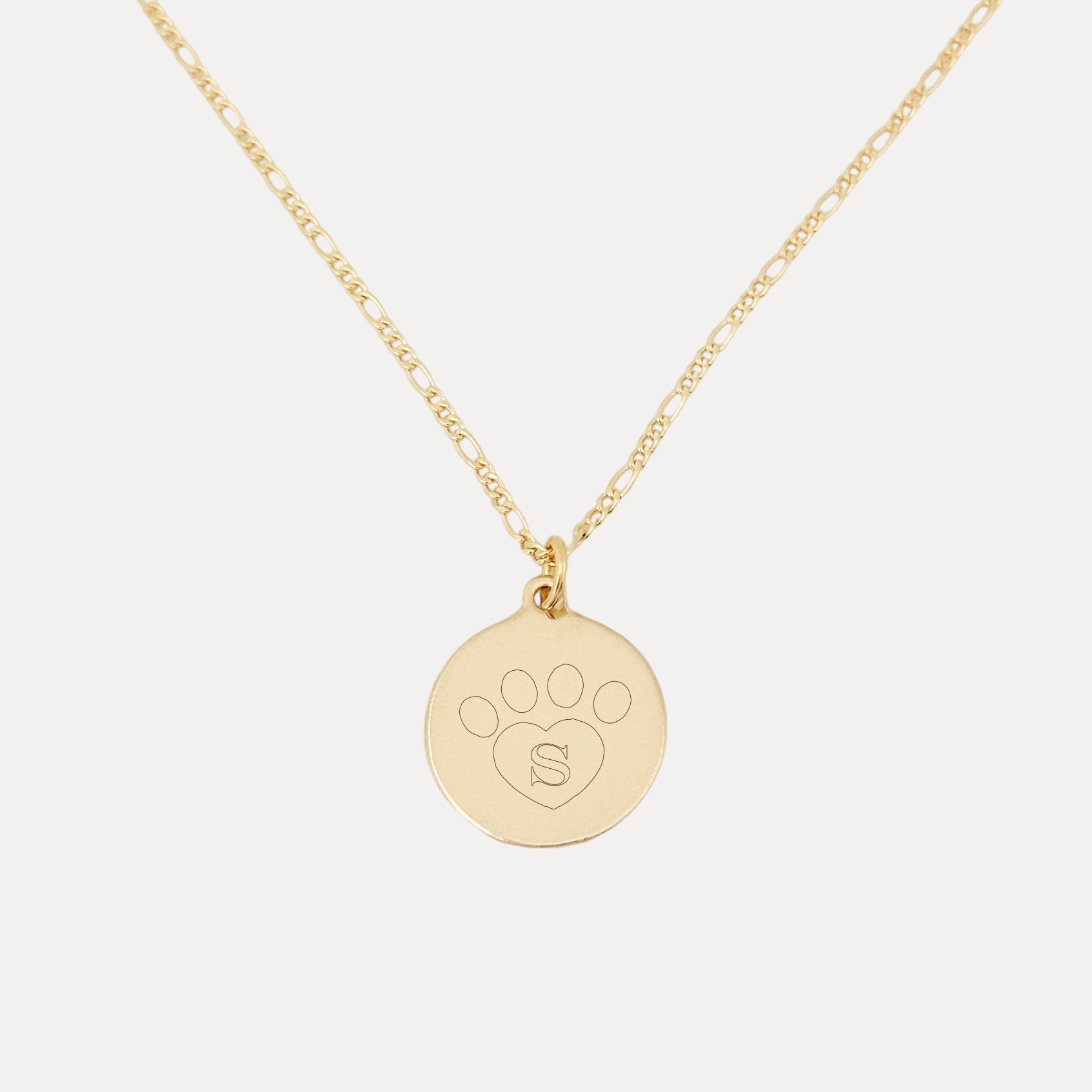 Paw Print Letter Necklace - Small