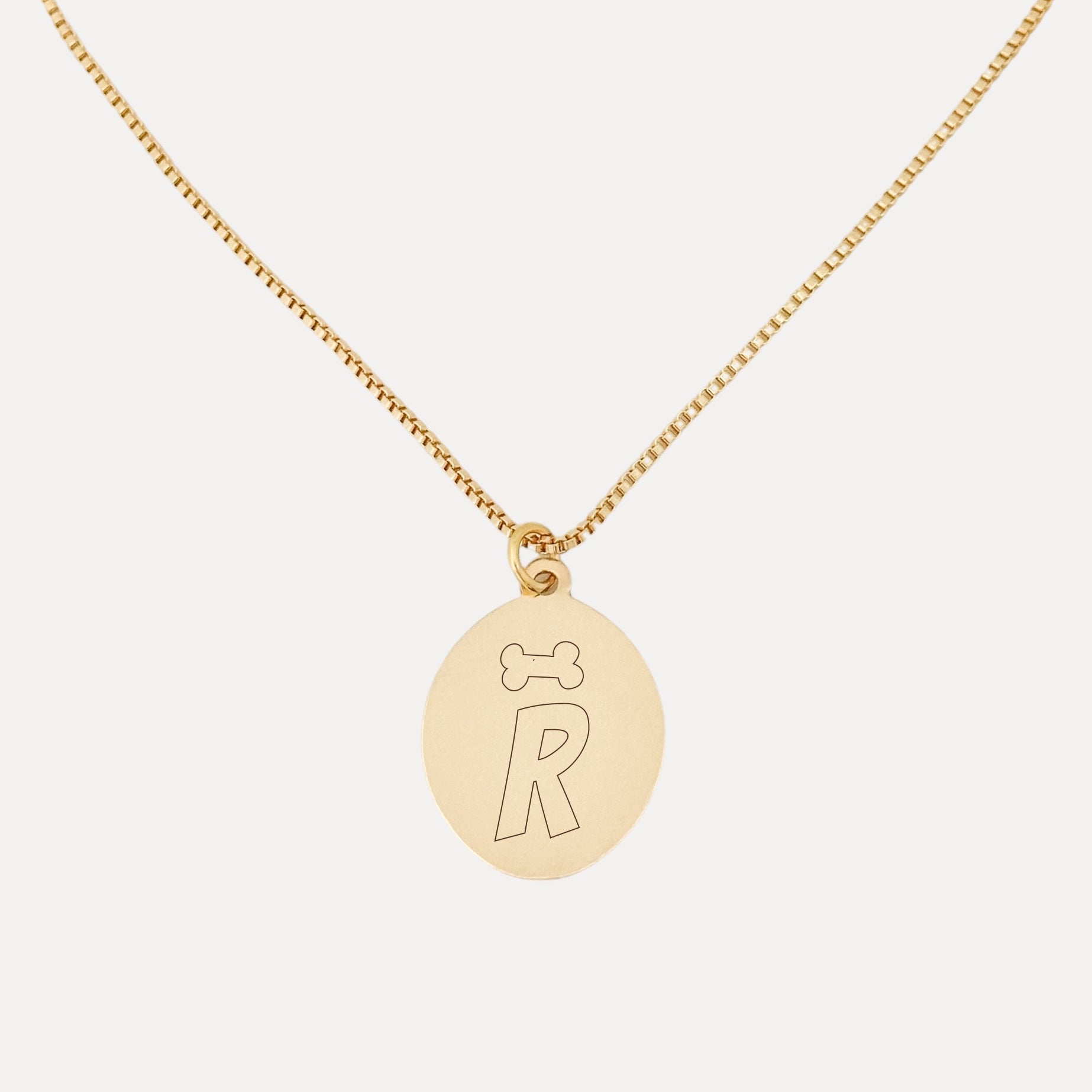 Y2K Initial Oval Pendant Necklace