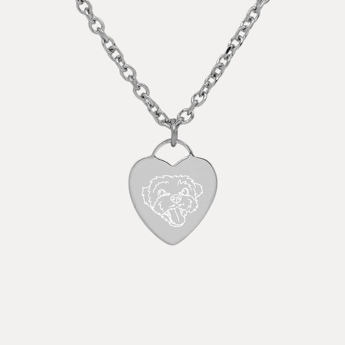 Custom Pet Portrait Heart Necklace