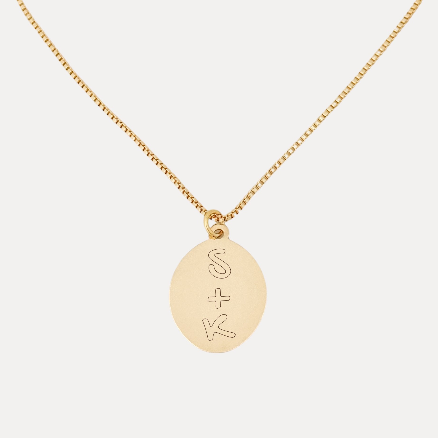 Y2K Initial Oval Pendant Necklace