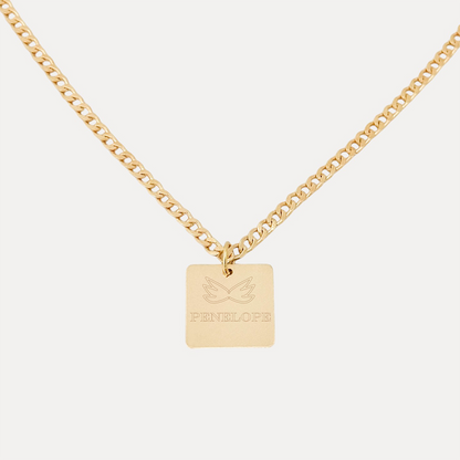 Angel Wings Name Necklace - Square