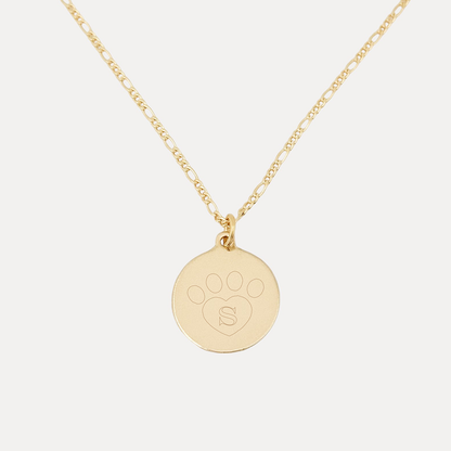 Paw Print Letter Necklace - Small