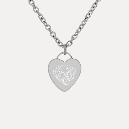 Custom Pet Portrait Heart Necklace